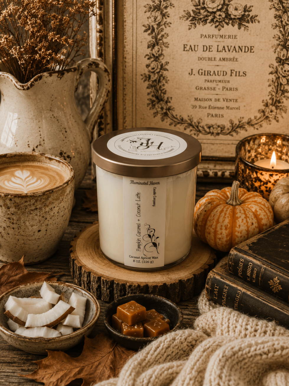 Pumpkin Caramel Coconut Latte Luxury Candle