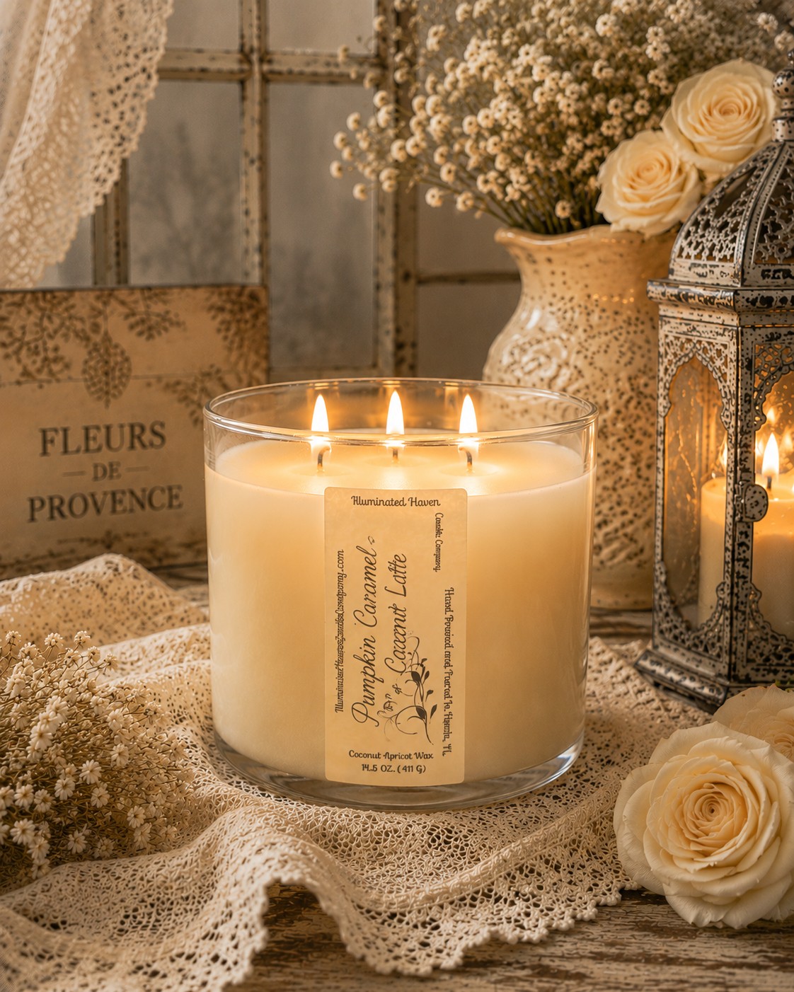 Pumpkin Caramel Coconut Latte Luxury 3-Wick Candle