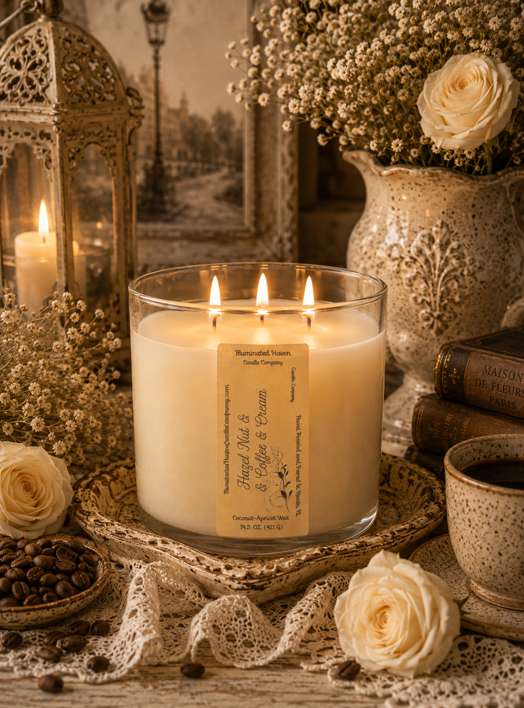 Hazelnut Coffee & Cream Luxury 3-Wick Candle