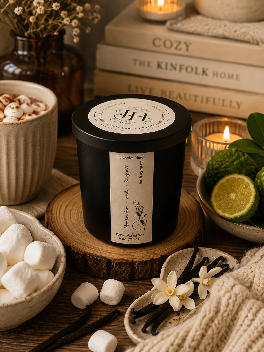 Marshmallow, Vanilla & Bergamot Luxury Candle